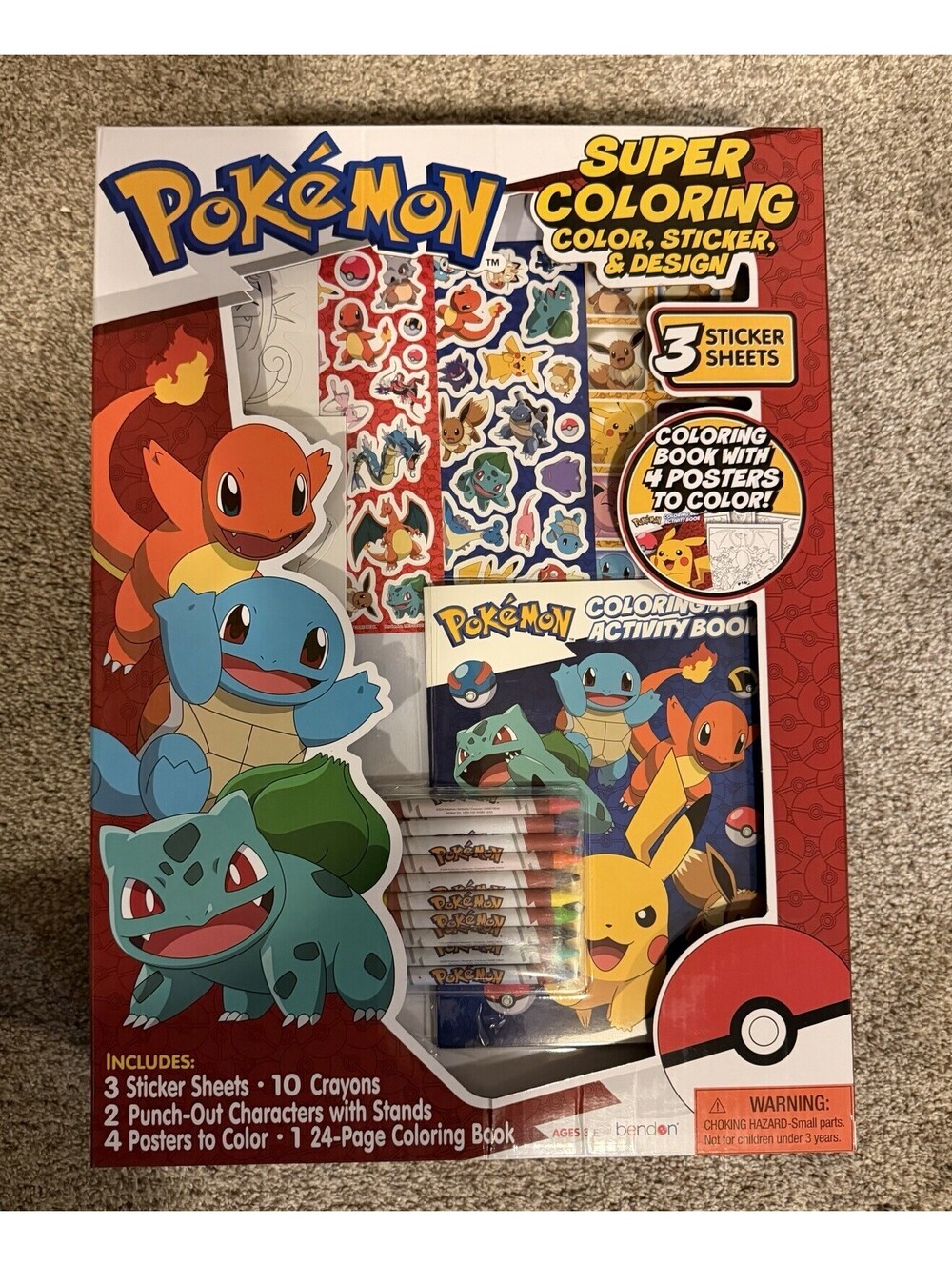 Pokémon Super Color, Sticker & Design Activity Set w/ 4 Posters & 2 Punch-Outs..